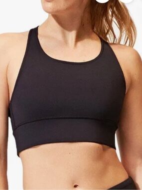 Threads 4 Thought lace up black racerback sports bra size Large